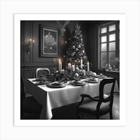 Christmas Table Setting 45 Art Print