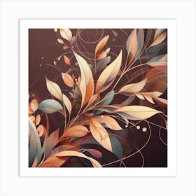 Abstract Leaves Painting 4 Art Print