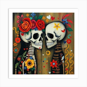 Day Of The Dead Couple Art Print