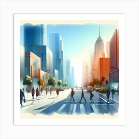 Cityscape Painting 1 Art Print