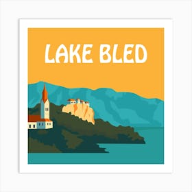 Lake Bled Bold Illustration Art Print