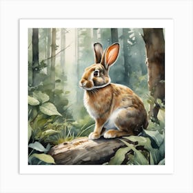 Rabbit In The Woods 69 Art Print