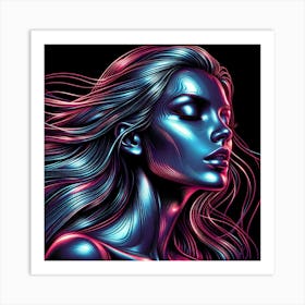 Girl With Long Hair 10 Art Print