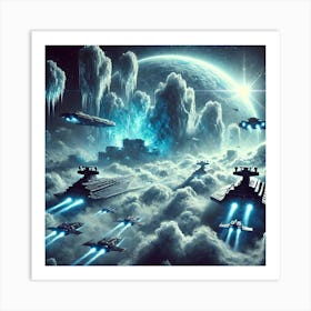 A Futuristic Sci Fi Scene Showcasing The Cryo Fog Art Print