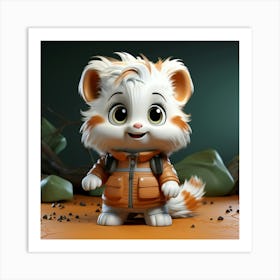 Cute White Cub Art Print