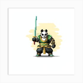 Pixel Art - Panda Monk Warrior #3 Art Print