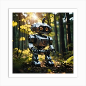 Robot In The Forest 2 Art Print