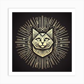 Cat With Sunburst 2 Art Print