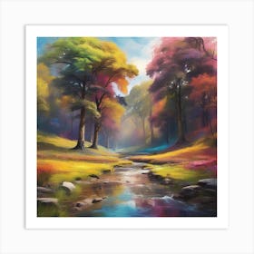 Rainbow In The Forest Art Print