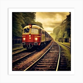 Transportation Railway Transport Rail Track Chemin De Fer Train Britain Signal Yellow Red (7) Art Print