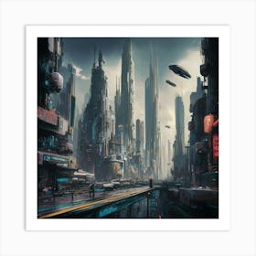 Futuristic City 1 Art Print