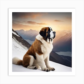 St Bernard Dog 31 Art Print