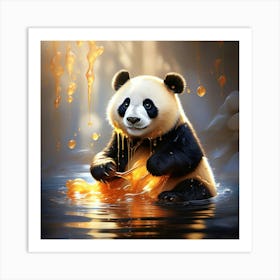 Panda and honey 1 Art Print