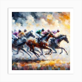 Horses Race Art Print