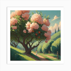 Peach Tree Art Print