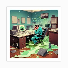 Man In An Office Art Print