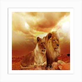 Lions 577104 1280 Art Print