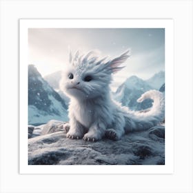 Cute Snowy Dragon Art Print