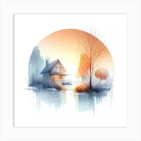 Watercolor Of A House 1 Art Print