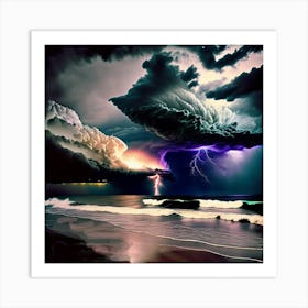 Lightning In The Sky Art Print