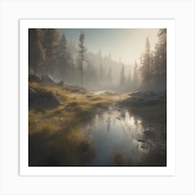 Misty Forest 1 Art Print