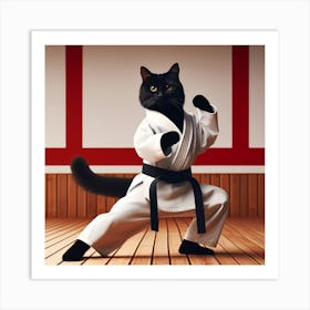 Karate Cat 1 Art Print