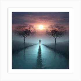 Person Walking On Water Art Print