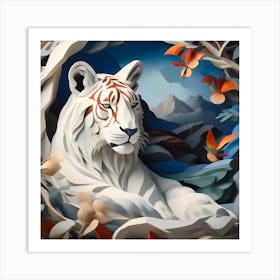 White Tiger Art Print