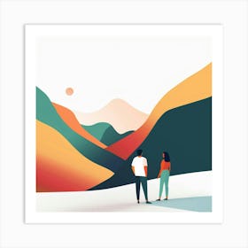 Couple In The Mountains Art Print