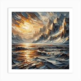 Sunset Over The Sea Art Print