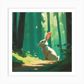 Rabbit In The Forest 22 Art Print