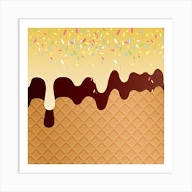 Ice Cream Waffle Vector 1 Art Print