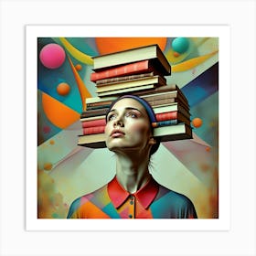 1. Artistic Fusion of Knowledge and Feminine Grace Art Print