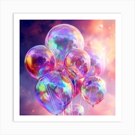 Colorful Balloons In The Sky Art Print