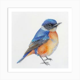 Blue Titmice Art Print