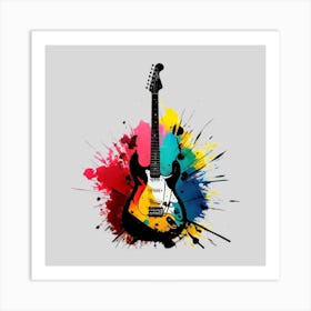 Guitar Splatter Art Print