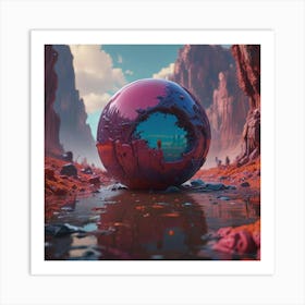 Sphere In The Desert Art Print