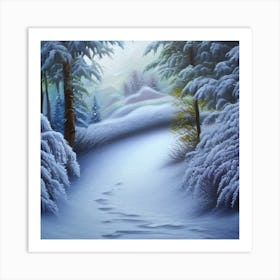 Snowy Footsteps Art Print