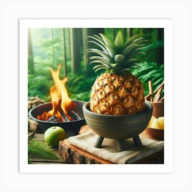 Pineapple In The Forest Art Print