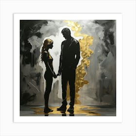 Gold And Black 1 Art Print