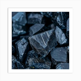 Close Up Of Black Crystals Art Print