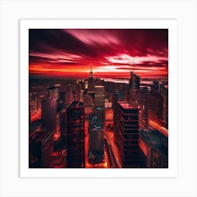 Sunset Over New York City 1 Art Print