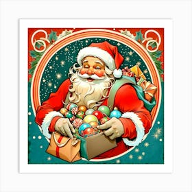 Santa Claus With Gifts Art Print