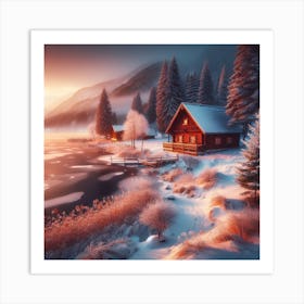 Winter Landscape Stock Videos & Royalty-Free Footage 1 Art Print