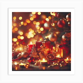 Christmas Tree With Gifts Art Print