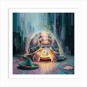 Turtle In The City Art Print