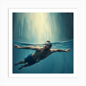 Underwater Man Art Print