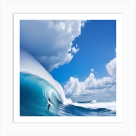 Surfer Riding A Wave Art Print