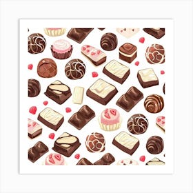 Sweets And Chocolates Seamless Pattern 2 Art Print