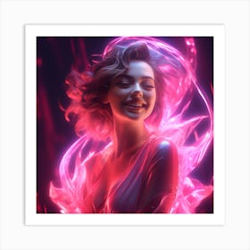 Neon Girl Art Print